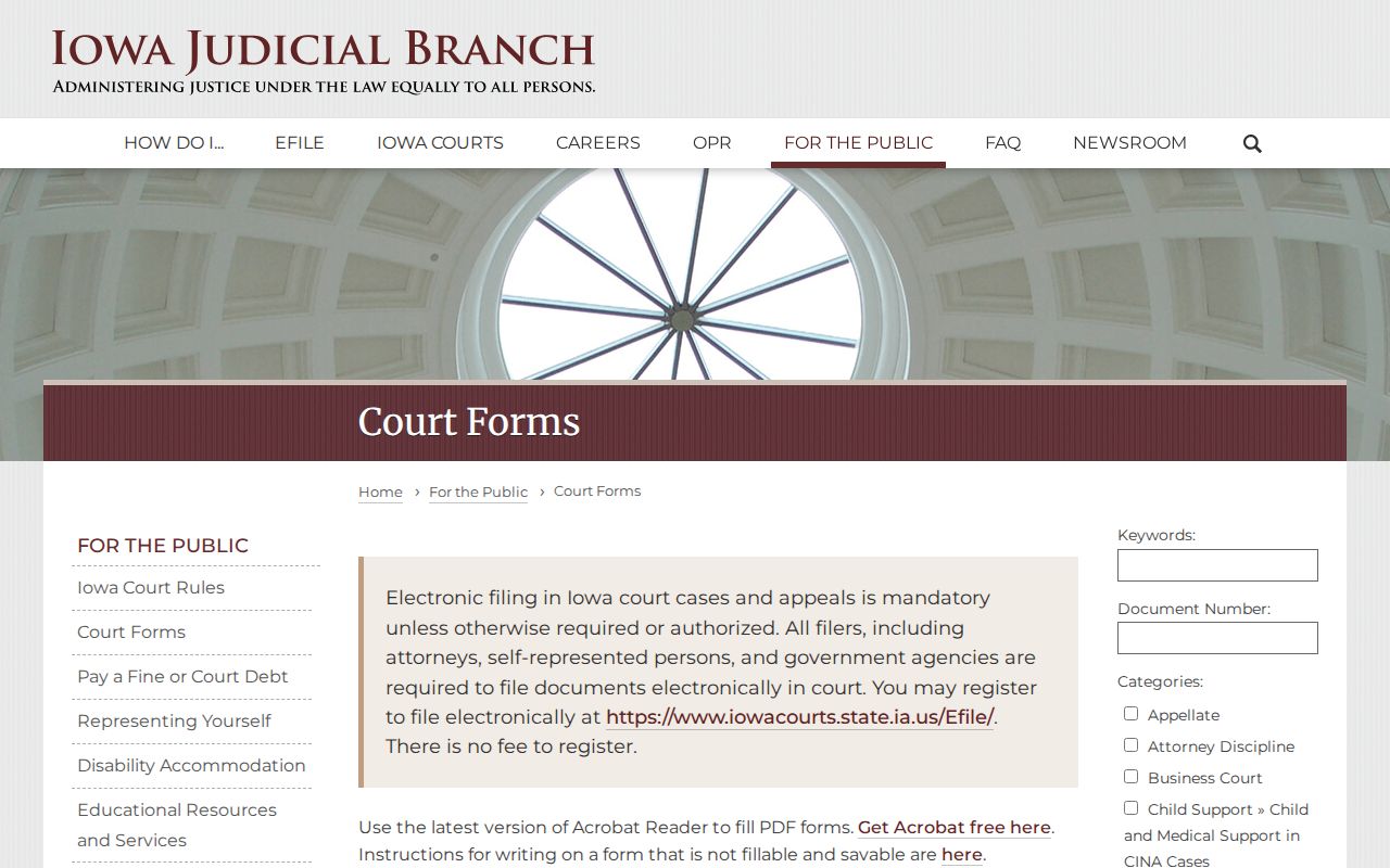 Iowa court forms for Union County arrest record expungement